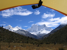 Chacraraju from inside my tent