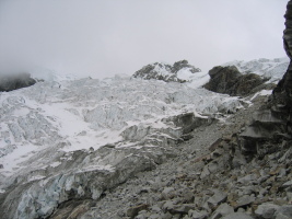 The broken Chopicalqui glacier