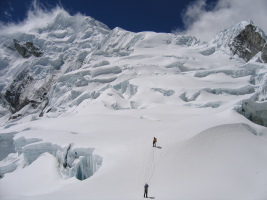 descending the glacier