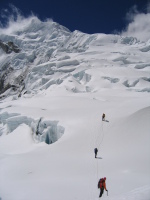 descending the Chopicalqui glacier