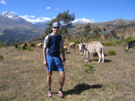 Posing on the hills next to Huaraz