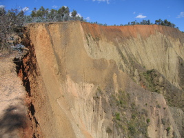 Only in Peru have I seen such vertical dirt slopes..