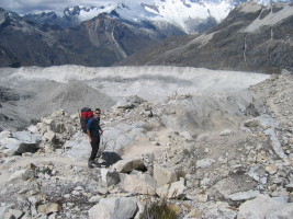 beginning the long walk back through the moraine