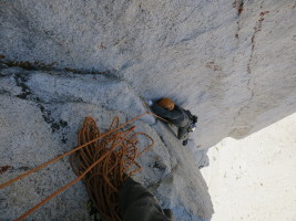 Last moves to the belay
