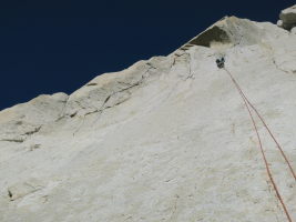 You can see the crux of PV on the left (thin double cracks to arete)