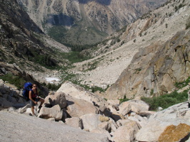 Hiking up Little Slide Canyon, on the way up to the Incredible Hulk - one of the most beautiful spots in California