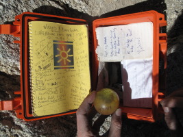The wicked summit register (pelican box)