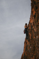 Parisa doing her first outdoors lead (5.9)