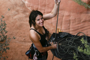 Parisa belaying with her usual smile