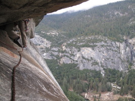 Pavel preparing to launch into the final offwidth. The entry move is quite hard!