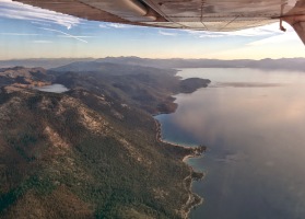 East shore of Lake Tahoe (and Marlette Lake on the top left)