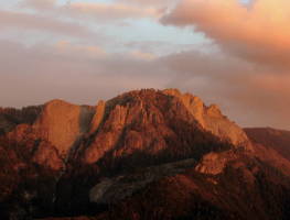 Castle Rocks and Castle Rock Spire at sunset