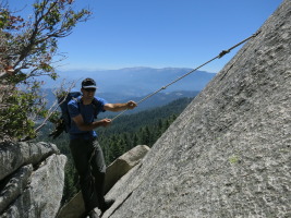 Batmaning down a fixed rope - part of the approach