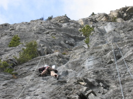 our first warm-up climbs, next to each other