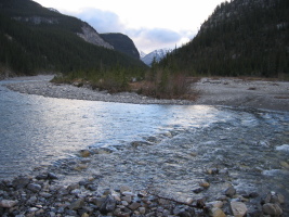 The creek crossing right underneath the crag