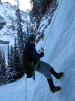 Happy to have rappelled away from the daggers under the protection of a rock overhang