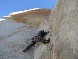 James psyching up for the crux moves