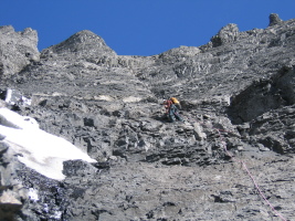 mark in the exit gully that we soloed