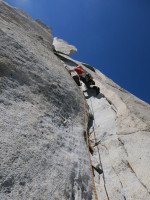 Starting the 4th pitch - this and the next one are amazing and the reason to do the climb!
