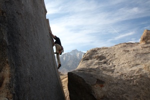 Pavel on the 5.10c on the other side