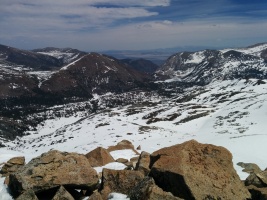 Frozen Ellery Lake / looking down to Mono Lake