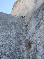 Decided to belay under the crux for a closer belay