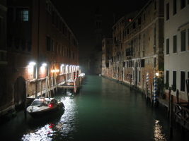 calm Venice at night.
