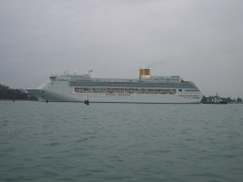leaving the island, racing a cruiser ship