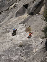 The upper pitches of Superslide, with a couple of girls ahead