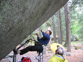 the only dry spot to do some (aid) climbing