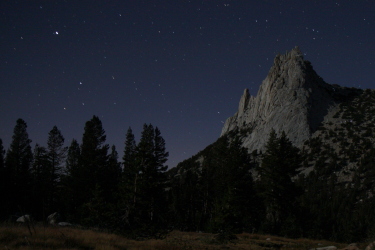 Cathedral Peak by moonlight, Tuolumne, California