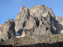 Comfortably looking at Mt Kenya from our camp