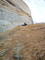 Melissa on the first pitch of Goldfinger