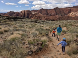 Hiking to the caves in Snow Canyon