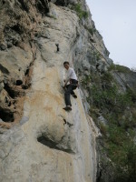Victor climbing