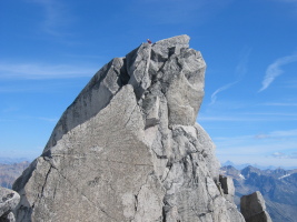 The summit with someone on top