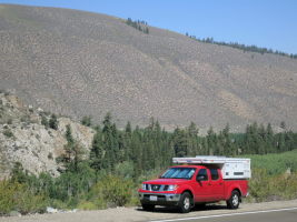 The truck at 9,300' - the parking spot for Cardinal Pinnacle
