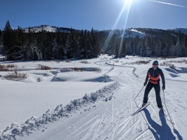 Skate skiing in the Euer valley