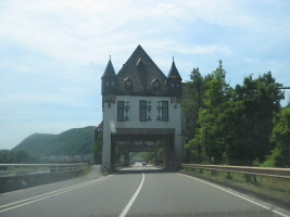 driving along the road next to Mosel river