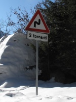 tornanti sounds better than â€œhairpin turnsâ€�, we saw this sign a lot :)