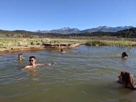 Swimming in the epic hot springs