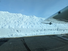 Impressive snowbanks at the airport. Watch those wing tips!