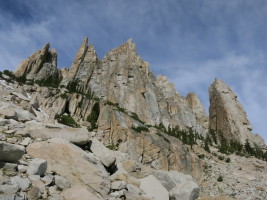 Little Slide spires. Outguard Spire is the rightmost one.