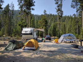Our camp, only 30 feet from the water's edge. Awesome spot!