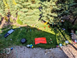 Backyard birthday party prep