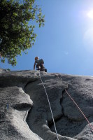 Starting up the 3rd (crux) pitch of Serenity