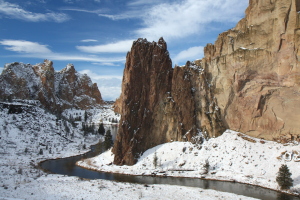Smith Rock after fresh snow